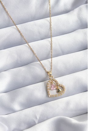 316l çelik Gold Renk Zincir Zirkon Taşlı Kalp Model Kadın Kolye 316l çelik Gold Renk Zincir Zirkon Taşlı Kalp Model Kadın Kolye