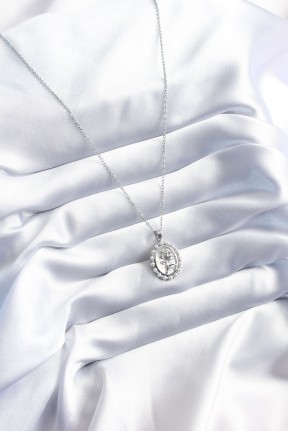 316l çelik Gümüş Renk Gül Model İnci Detay Kadın Kolye 316l çelik Gümüş Renk Gül Model İnci Detay Kadın Kolye