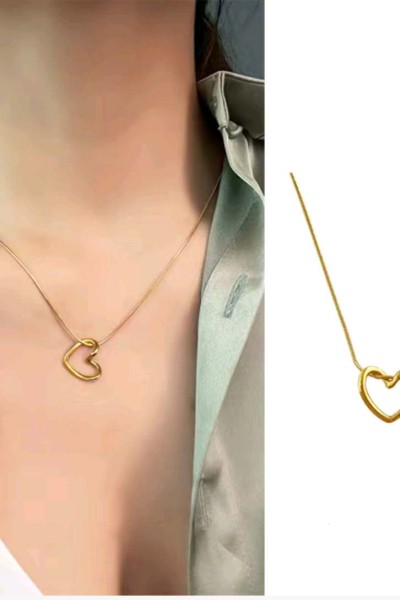 316l çelik Zincir Gold Renk Kalp Model Kadın Kolye 316l çelik Zincir Gold Renk Kalp Model Kadın Kolye