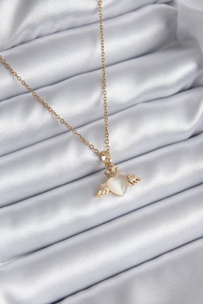 316l çelik Gold Renk Kanatlı Kalp Model Zirkon Taşlı Kadın Kolye 316l çelik Gold Renk Kanatlı Kalp Model Zirkon Taşlı Kadın Kolye