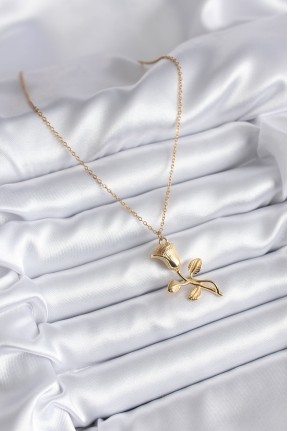 316l çelik Gold Renk Gül Model Kadın Kolye 316l çelik Gold Renk Gül Model Kadın Kolye