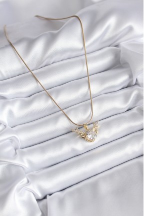 316l çelik Gold Renk Zirkon Taşlı Boynuz Model Kadın Kolye 316l çelik Gold Renk Zirkon Taşlı Boynuz Model Kadın Kolye