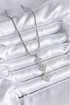 316l çelik Gümüş Renk İtalyan Zincir Zirkon Taşı Yonca Model Kadın Kolye 316l çelik Gümüş Renk İtalyan Zincir Zirkon Taşı Yonca Model Kadın Kolye