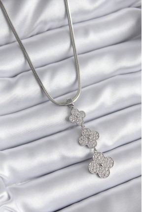 316l çelik Gümüş Renk İtalyan Zincir Zirkon Taşı Yonca Model Kadın Kolye 316l çelik Gümüş Renk İtalyan Zincir Zirkon Taşı Yonca Model Kadın Kolye