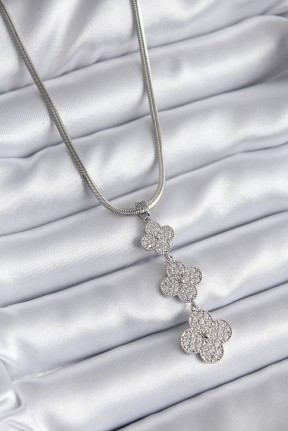 316l çelik Gümüş Renk İtalyan Zincir Zirkon Taşı Yonca Model Kadın Kolye 316l çelik Gümüş Renk İtalyan Zincir Zirkon Taşı Yonca Model Kadın Kolye