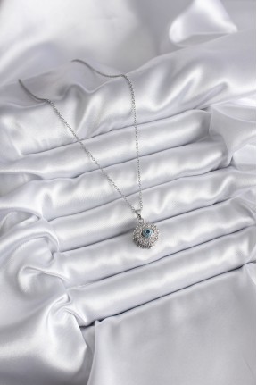 316l çelik Gold Renk Zirkon Taşlı Göz Model Kadın Kolye