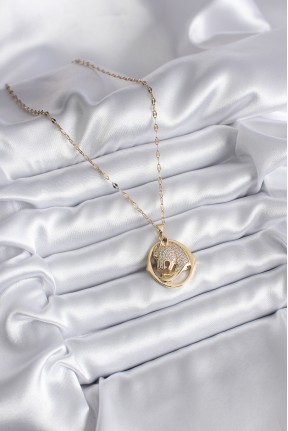 316l çelik Gold Renk Zirkon Taşlı Jaguar Model Kadın Kolye