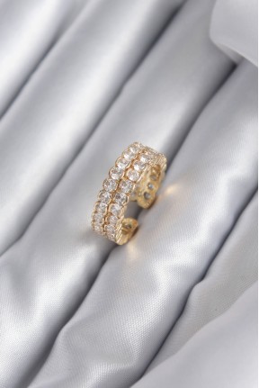 Pirinç Gold Renk Zirkon Taşlı Kadın Yüzük Pirinç Gold Renk Zirkon Taşlı Kadın Yüzük