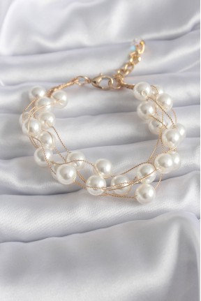 Gold Renk İnci Model Kadın Bileklik Gold Renk İnci Model Kadın Bileklik