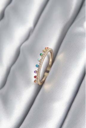 Pirinç Gold Renk Zirkon Taş Detay Kadın Yüzük Pirinç Gold Renk Zirkon Taş Detay Kadın Yüzük