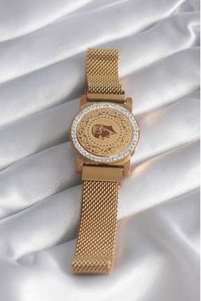 316l çelik Gold Renk Mıknatıslı Hasır Zirkon Taşlı çeyrek Altın Model Kadın Bileklik 316l çelik Gold Renk Mıknatıslı Hasır Zirkon Taşlı çeyrek Altın Model Kadın Bileklik