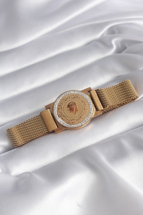 316l çelik Gold Renk Mıknatıslı Hasır Zirkon Taşlı çeyrek Altın Model Kadın Bileklik 316l çelik Gold Renk Mıknatıslı Hasır Zirkon Taşlı çeyrek Altın Model Kadın Bileklik