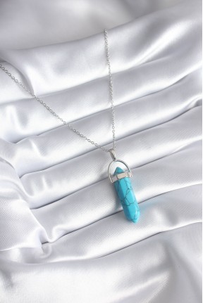 316l çelik Gümüş Renk Mavi Taşlı Model Kadın Kolye 316l çelik Gümüş Renk Mavi Taşlı Model Kadın Kolye