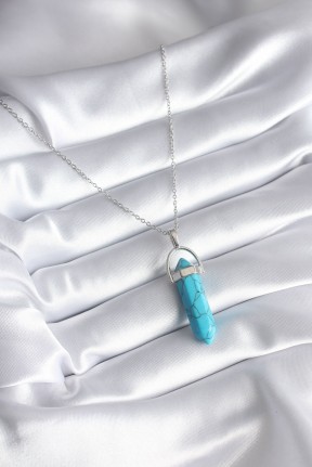 316l çelik Gümüş Renk Mavi Taşlı Model Kadın Kolye 316l çelik Gümüş Renk Mavi Taşlı Model Kadın Kolye