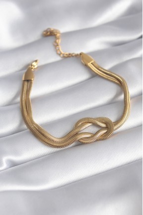 316l çelik Gold Renk İtalyan Zincir Düğüm Model Kadın Bileklik 316l çelik Gold Renk İtalyan Zincir Düğüm Model Kadın Bileklik