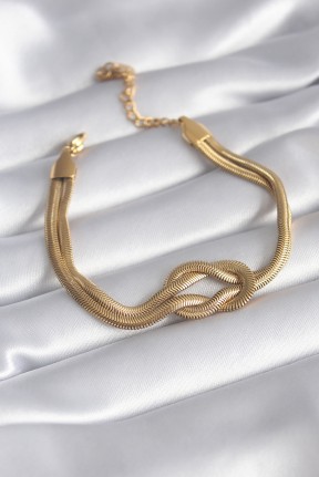 316l çelik Gold Renk İtalyan Zincir Düğüm Model Kadın Bileklik 316l çelik Gold Renk İtalyan Zincir Düğüm Model Kadın Bileklik