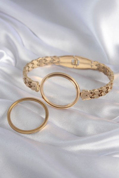 316l çelik Gold Renk Arpa İşleme Açılabilir Fanus Model Kadın Kelepçe 316l çelik Gold Renk Arpa İşleme Açılabilir Fanus Model Kadın Kelepçe