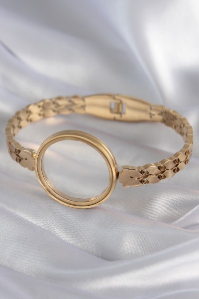 316l çelik Gold Renk Arpa İşleme Açılabilir Fanus Model Kadın Kelepçe 316l çelik Gold Renk Arpa İşleme Açılabilir Fanus Model Kadın Kelepçe