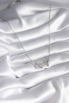 316l çelik Gümüş Renk Zirkon Taşlı Kanat Kalp Model Kadın Kolye 316l çelik Gümüş Renk Zirkon Taşlı Kanat Kalp Model Kadın Kolye