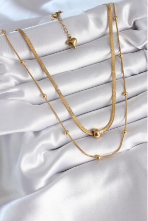 316l çelik Gold Renk İtalyan Zincir Model Topçuk Detay Kadın Kolye 316l çelik Gold Renk İtalyan Zincir Model Topçuk Detay Kadın Kolye