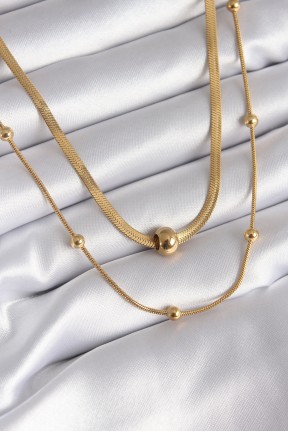 316l çelik Gold Renk İtalyan Zincir Model Topçuk Detay Kadın Kolye 316l çelik Gold Renk İtalyan Zincir Model Topçuk Detay Kadın Kolye