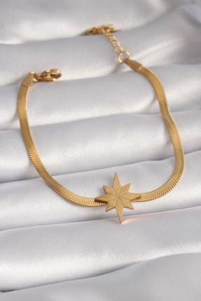 316l çelik Gold Renk İtalyan Zincir Model Kutup Yıldızı Figür Kadın Bileklik 316l çelik Gold Renk İtalyan Zincir Model Kutup Yıldızı Figür Kadın Bileklik