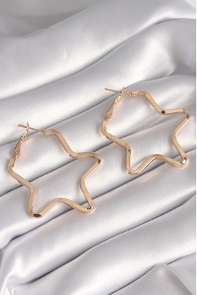 Pirinç Gold Renk Yıldız Model Kadın Küpe Pirinç Gold Renk Yıldız Model Kadın Küpe