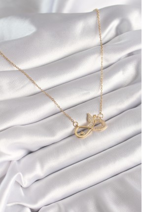 316l çelik Gold Renk Zirkon Zincir Taşı Sonsuzluk Kelebek Model Kadın Kolye 316l çelik Gold Renk Zirkon Zincir Taşı Sonsuzluk Kelebek Model Kadın Kolye