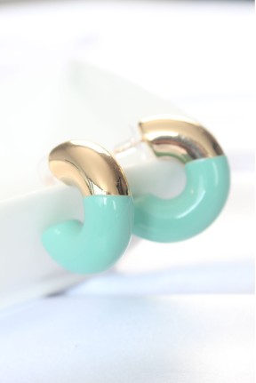 Ccb Turkuaz Gold çift Renk Küpe Ccb Turkuaz Gold çift Renk Küpe