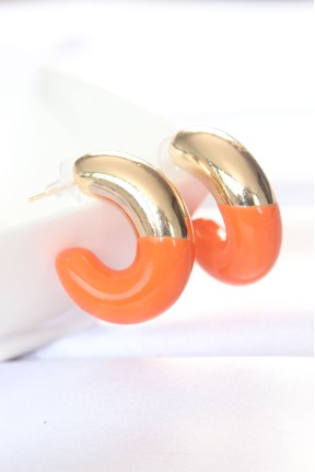 Ccb Turuncu Gold çift Renk Küpe