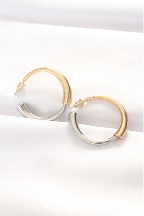 Pirinç çift Renk Halka Küpe