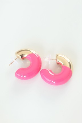 Ccb Pembe Gold çift Renk Küpe