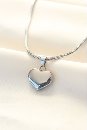 316l çelik Gümüş Renk Kalp Kolye 316l çelik Gümüş Renk Kalp Kolye