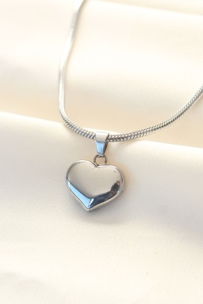 316l çelik Gümüş Renk Kalp Kolye 316l çelik Gümüş Renk Kalp Kolye
