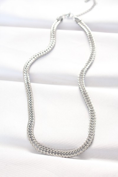 316l çelik Silver Renk Balık Sırtı Zincir Kolye 316l çelik Silver Renk Balık Sırtı Zincir Kolye