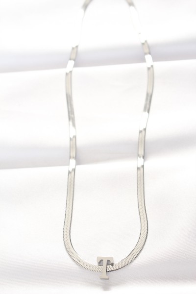 316l çelik T Harfli Silver Renk İtalyan Zincirli Kolye 316l çelik T Harfli Silver Renk İtalyan Zincirli Kolye