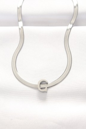 316l çelik C Harfli Silver Renk İtalyan Zincirli Kolye 316l çelik C Harfli Silver Renk İtalyan Zincirli Kolye