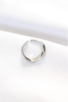Yassı Silver Renk Ayarlanabilir Yüzük Yassı Silver Renk Ayarlanabilir Yüzük