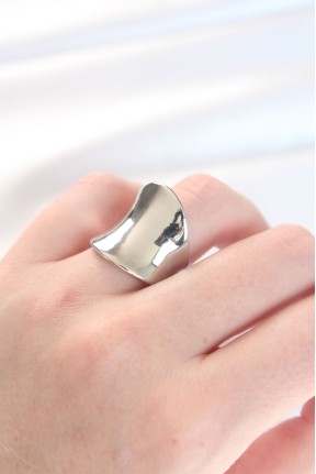 Silver Renk Ayarlanabilir Kavisli Ayna Yüzük Silver Renk Ayarlanabilir Kavisli Ayna Yüzük