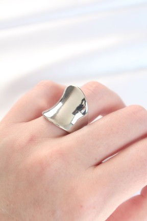 Silver Renk Ayarlanabilir Kavisli Ayna Yüzük Silver Renk Ayarlanabilir Kavisli Ayna Yüzük