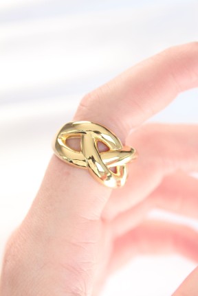 Düğüm Model Gold Renk Ayarlanabilir Yüzük Düğüm Model Gold Renk Ayarlanabilir Yüzük