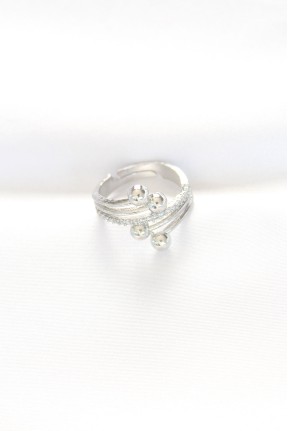 Topçuk Model Zirkon Taşlı Silver Renk Ayarlanabilir Yüzük Topçuk Model Zirkon Taşlı Silver Renk Ayarlanabilir Yüzük