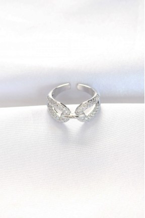 Zirkon Taşlı Silver Renk Ayarlanabilir Yüzük Zirkon Taşlı Silver Renk Ayarlanabilir Yüzük