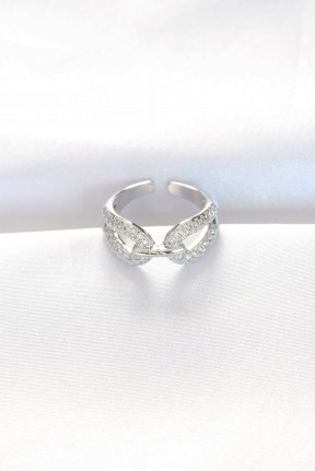 Zirkon Taşlı Silver Renk Ayarlanabilir Yüzük Zirkon Taşlı Silver Renk Ayarlanabilir Yüzük