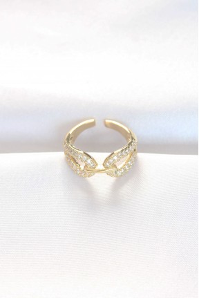 Zirkon Taşlı Gold Renk Ayarlanabilir Yüzük Zirkon Taşlı Gold Renk Ayarlanabilir Yüzük