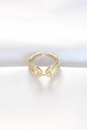 Zirkon Taşlı Gold Renk Ayarlanabilir Yüzük Zirkon Taşlı Gold Renk Ayarlanabilir Yüzük