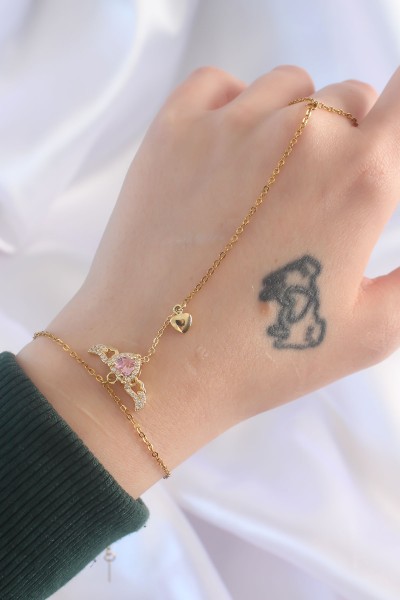 316l çelik Gold Renk Pembe Zirkon Taşlı Kanatlı Kalp Model şahmeran 316l çelik Gold Renk Pembe Zirkon Taşlı Kanatlı Kalp Model şahmeran