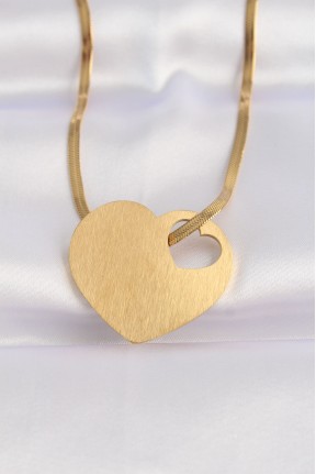 316l çelik İtalyan Zincir Altın Renk Düz Plaka Kalp Kolye 316l çelik İtalyan Zincir Altın Renk Düz Plaka Kalp Kolye