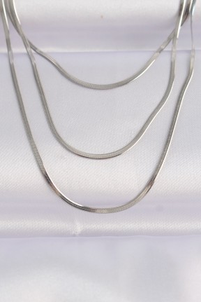 316l çelik Gümüş Renk İtalyan Zincir çoklu Kolye 316l çelik Gümüş Renk İtalyan Zincir çoklu Kolye