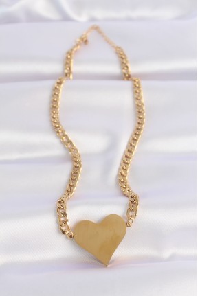 316l çelik Zincir Altın Renk Düz Plaka Kalp Kolye 316l çelik Zincir Altın Renk Düz Plaka Kalp Kolye